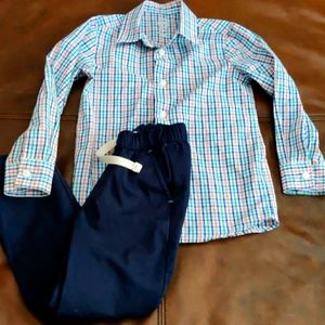 Boy button down with matching pants